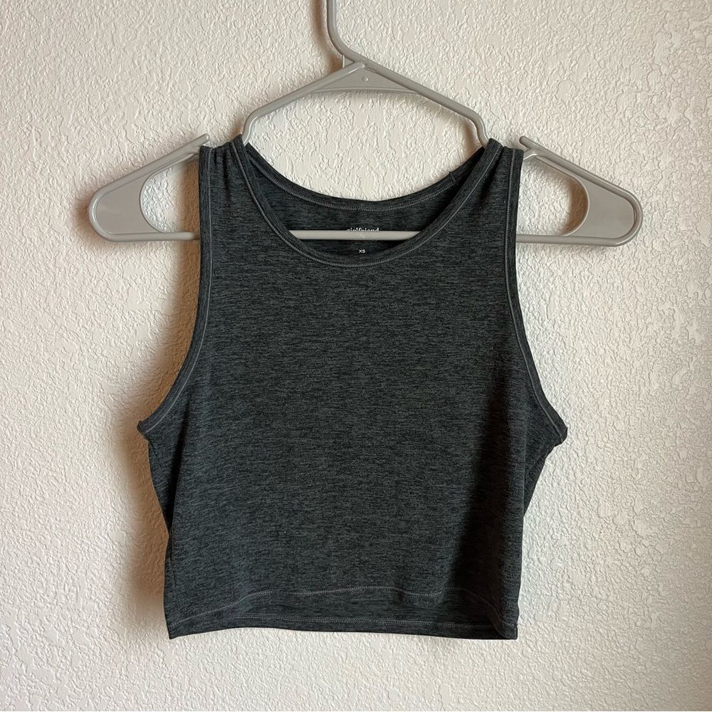 girlfriend collective Charcoal Gray Cropped Tank Top
